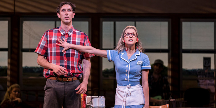 Blake Harrison and Ashley Roberts in Waitress (Photo: Johan Persson)