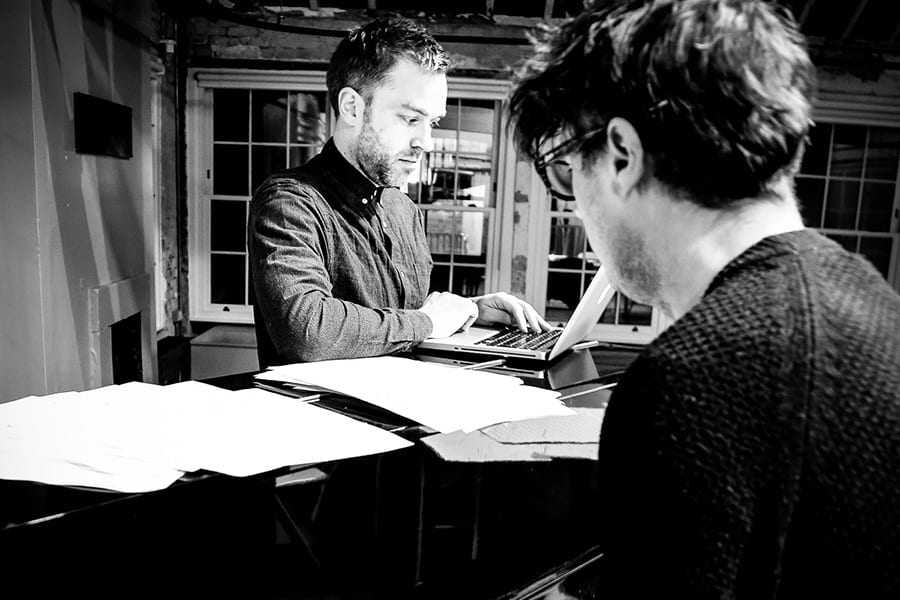 Hadley Fraser (Book and Lyrics) and Tom Deering (Music) in rehearsals for Committee... (A New Musical)