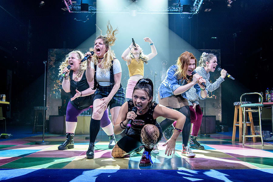 Caroline Deyga, Dawn Sievewright, Frances Mayli McCann, Kirsty MacLaren, Karen Fishwick and Isis Hainsworth in Our Ladies Of Perpetual Succour at Duke of York's Theatre (Photo: Manuel Harlan)