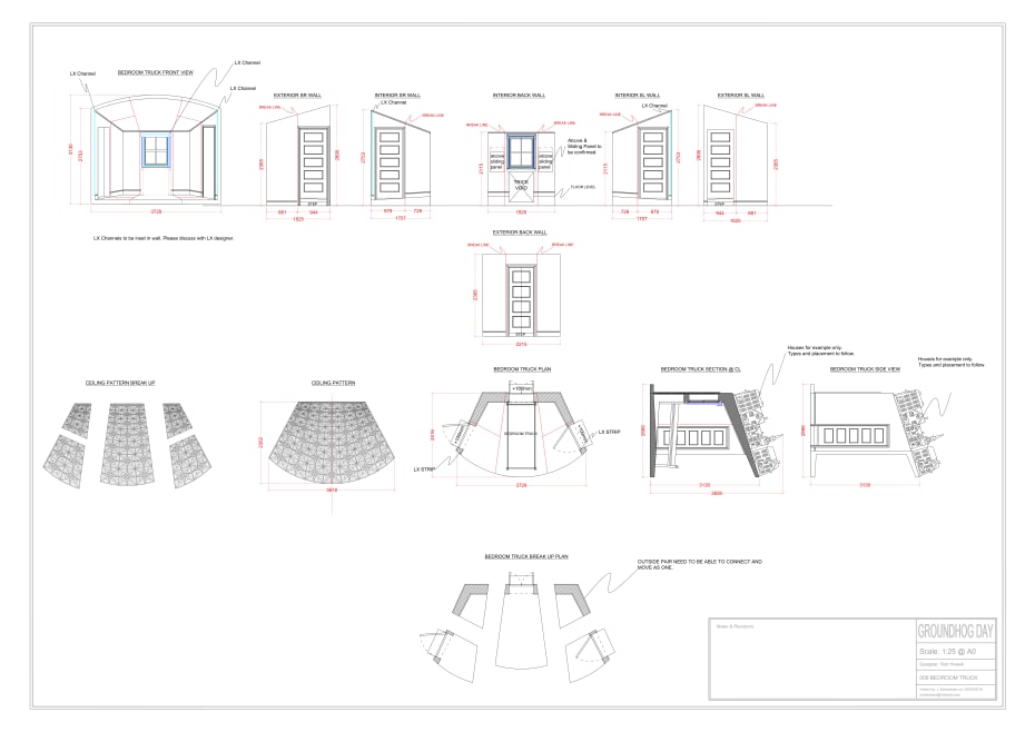 Set designs for Groundhog Day (Credit: Rob Howell for Groundhog Day)