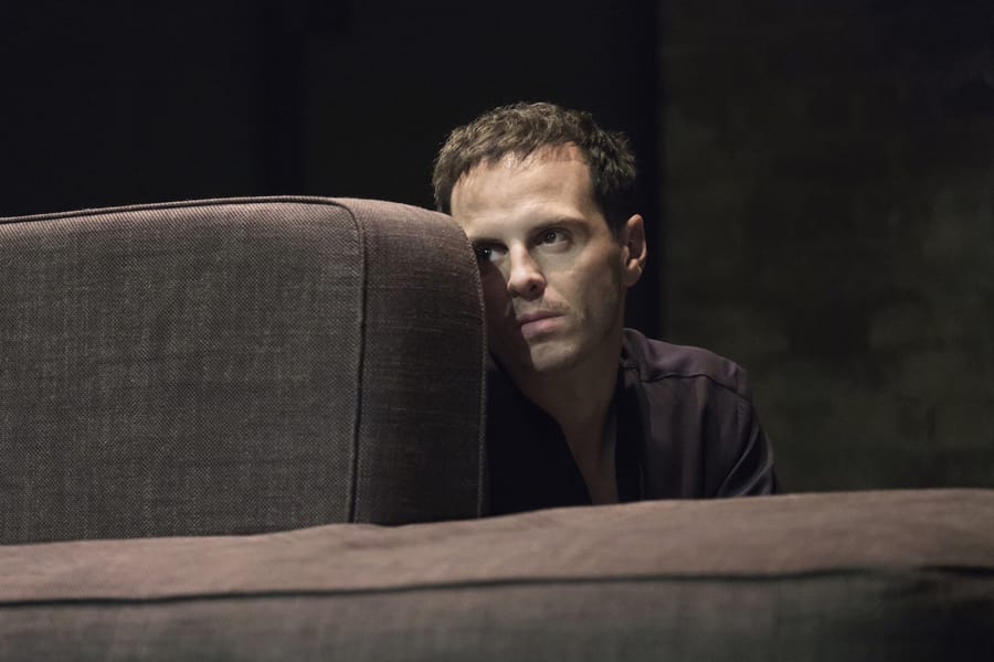 Andrew Scott (Hamlet) in Hamlet at the Harold Pinter Theatre (Photo: Manuel Harlan)