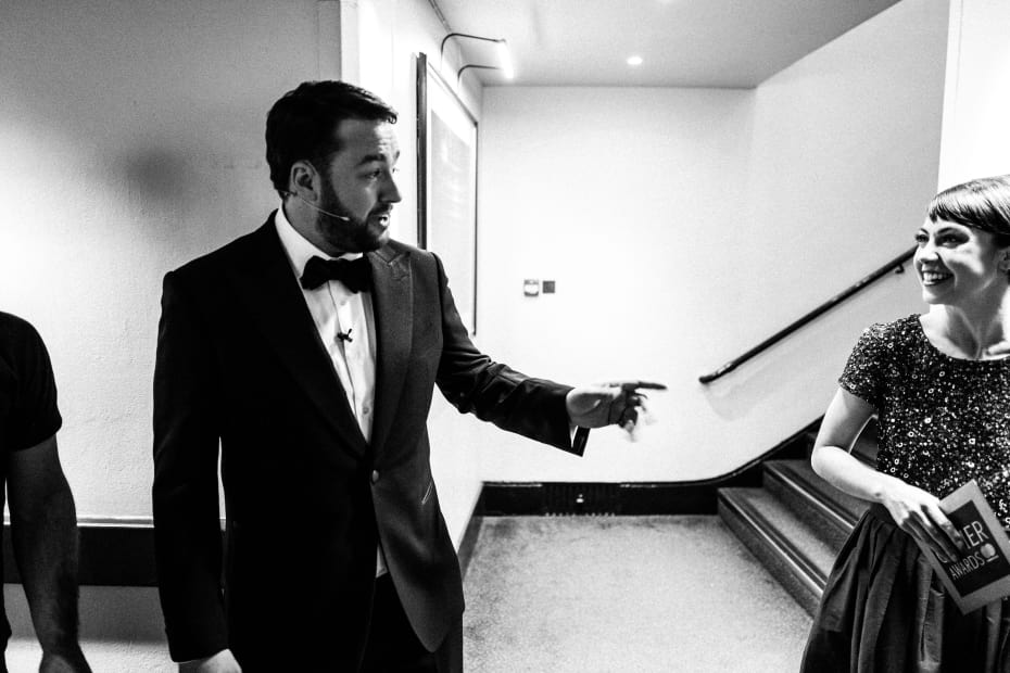 Jason Manford backstage at the Olivier Awards (Credit: Matt Humphrey)