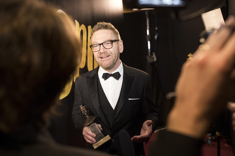 Kenneth Branagh backstage at the Olivier Awards 2017 with Mastercard (Photo: David Levene)