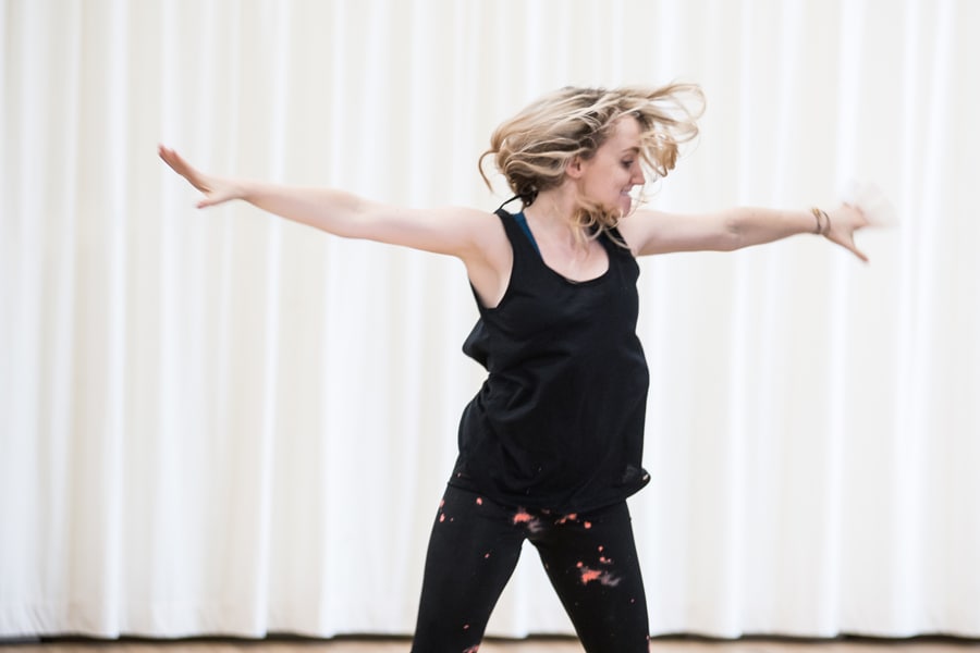 Evanna Lynch in rehearsal for Disco Pigs at Trafalgar Studios (Photo: Savannah Photographic)