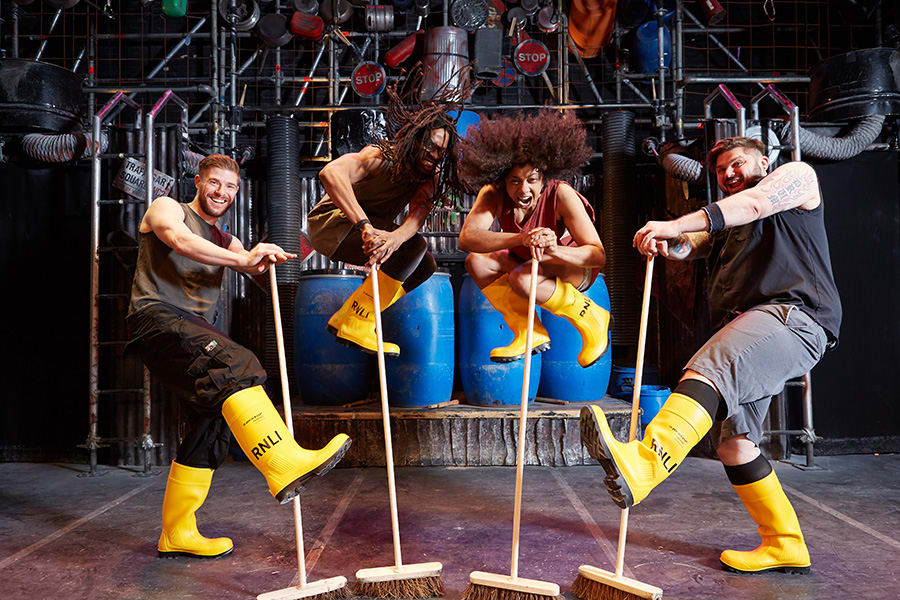 The cast of Stomp supporting the RNLI (Photo: Ben Lister/RNLI)