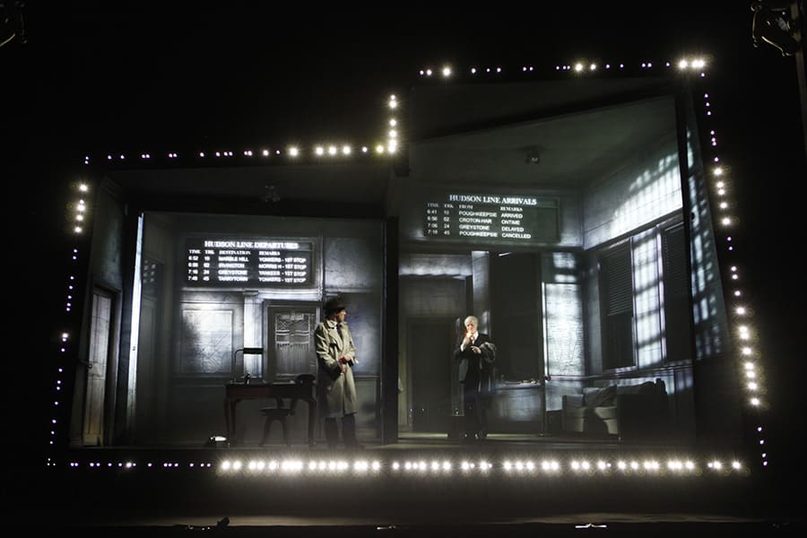 Mark Edel-Hunt (Daniel Quinn) and Jack Tarlton (Peter Stillman) in Paul Auster's City Of Glass at the Lyric Hammersmith (Photo: Jonathan Keenan)