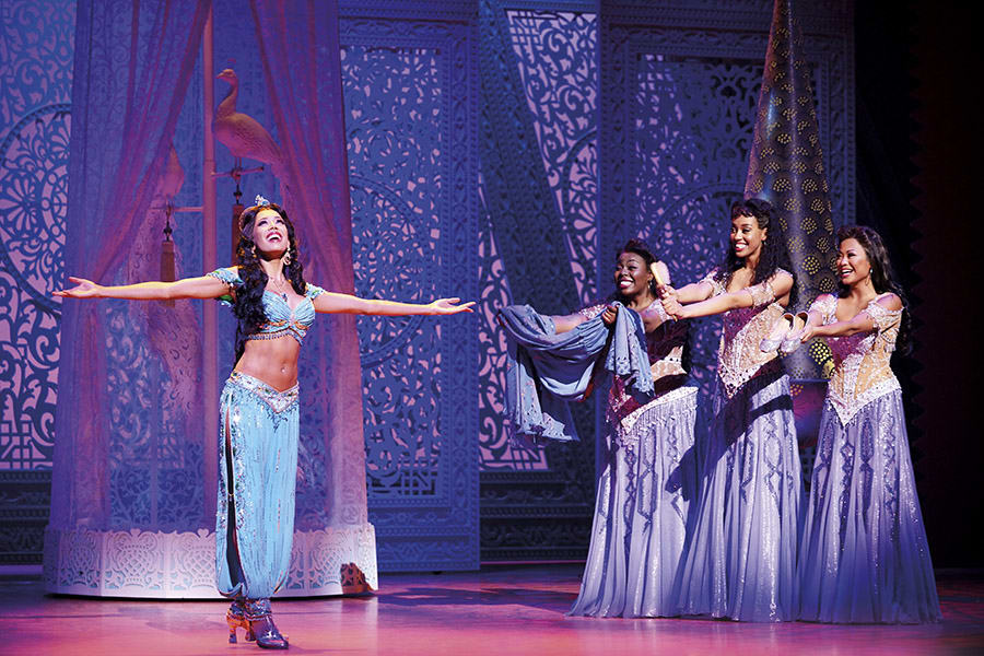 Jade Ewen and company in Disney's Aladdin, playing at the Prince Edward Theatre (Photo: Deen van Meer)