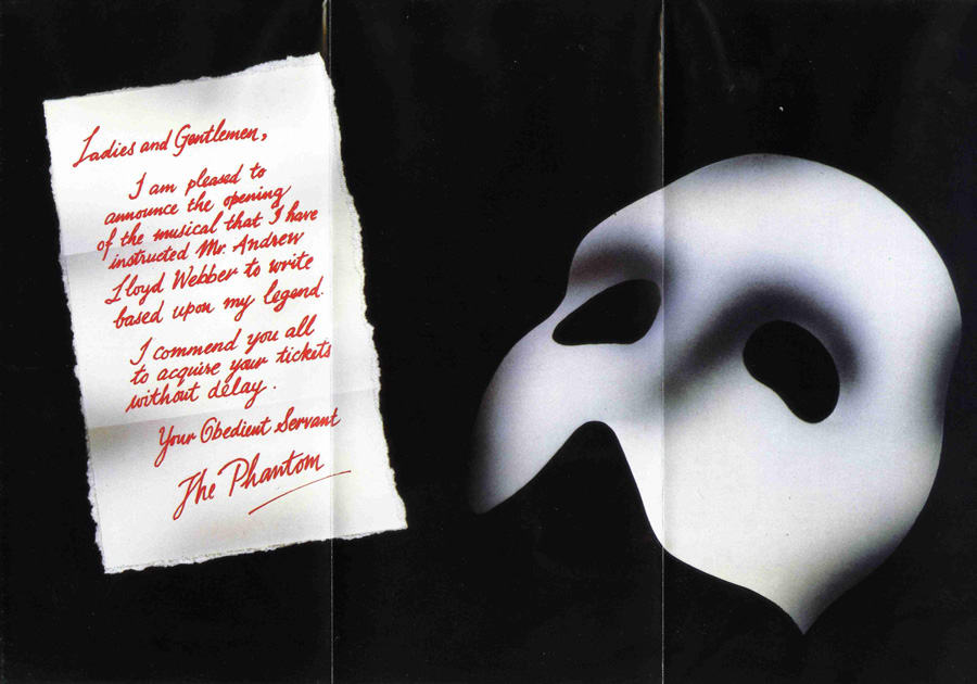 9_Phantom Leaflet Announcing Opening Of Show - Her Majesty's Theatre, May1986