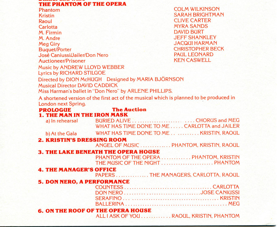 2_Programme for the 1985 Sydmonton Festival, billing page