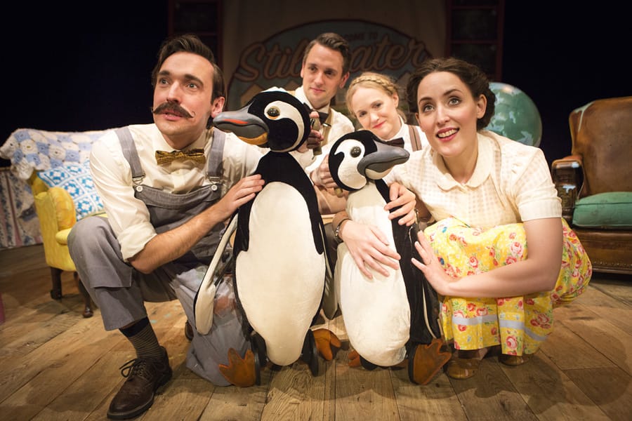 Russell Morton, Toby Manley, Lucy Grattan, Roxanne Palmer in Mr Popper's Penguins (Photo: Helen Murray)