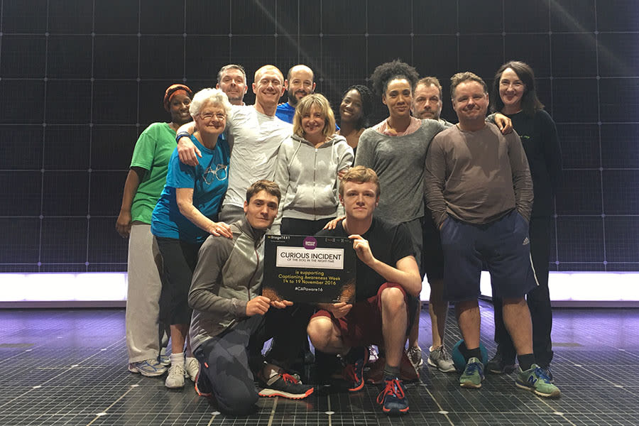 The cast of The Curious Incident Of The Dog supporting Captioning Awareness Week