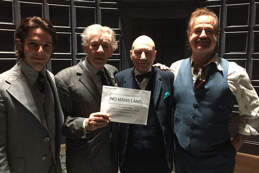 Damien Molony, Ian McKellen, Patrick Stewart and Owen Teale supporting Captioning Awareness Week