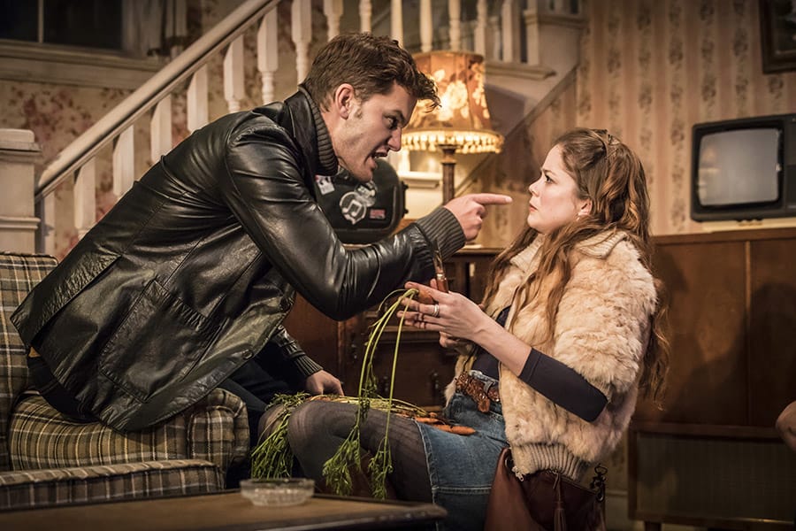 Jeremy Irvine and Charlotte Hope in Buried Child at Trafalgar Studios (Photo: Johan Persson)