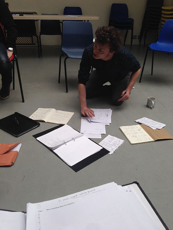 Hamish Pirie, the director, giving us some much needed notes.