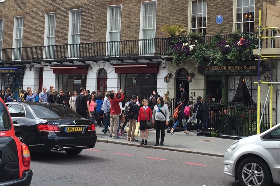 Alex Gaumond: Underground commute to Baker Street station. Fascinated daily by the constant queues of visitors for the Sherlock Holmes Museum. Still as popular as ever.