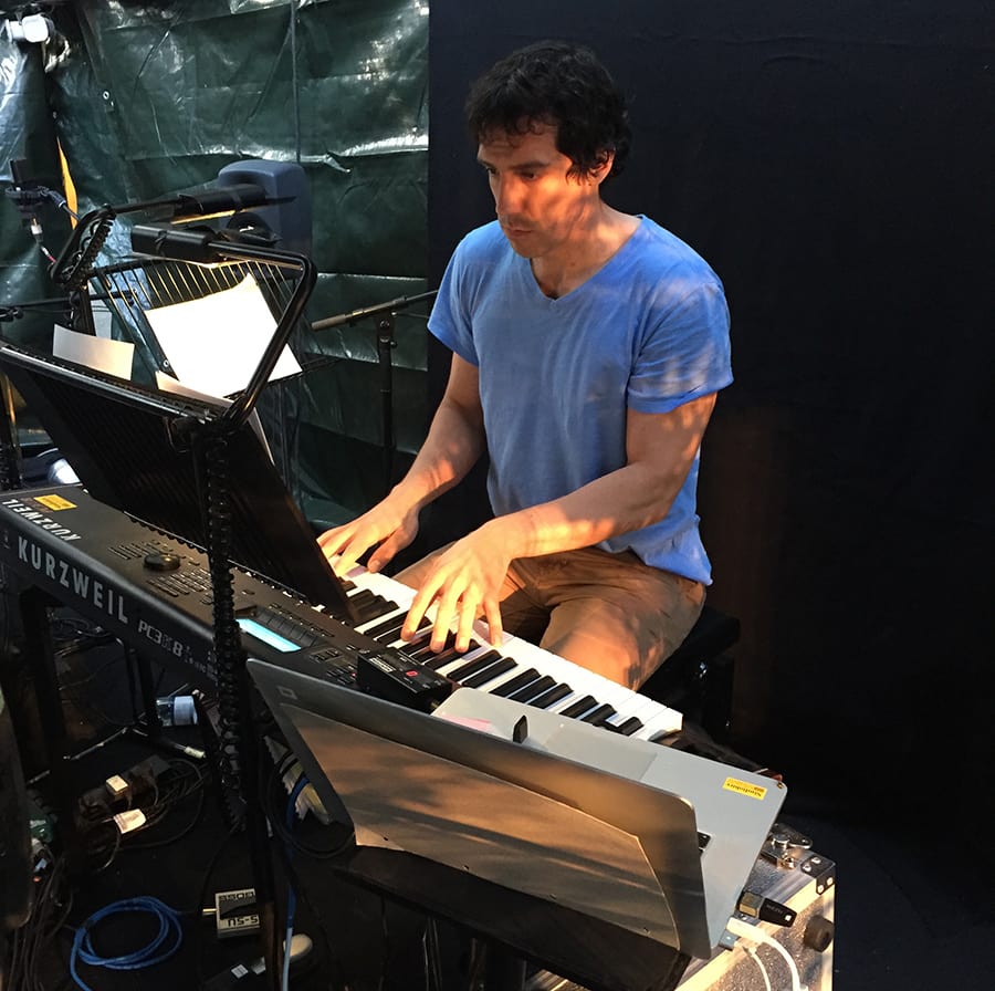 Alex Gaumond: Using the band's keyboard to go through some audition material.