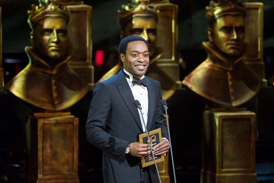 Chiwetel Ejiofor presents at the Olivier Awards 2015 with MasterCard (Photo: Alastair Muir)