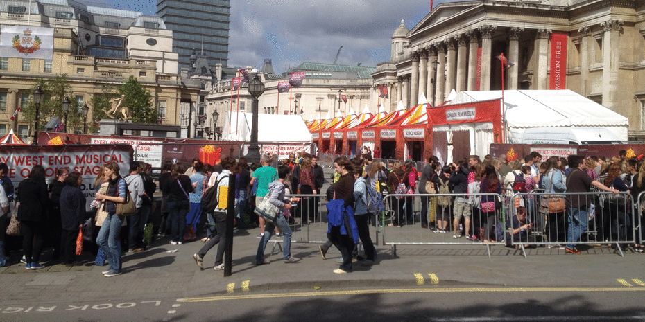 People queuing for West End LIVE