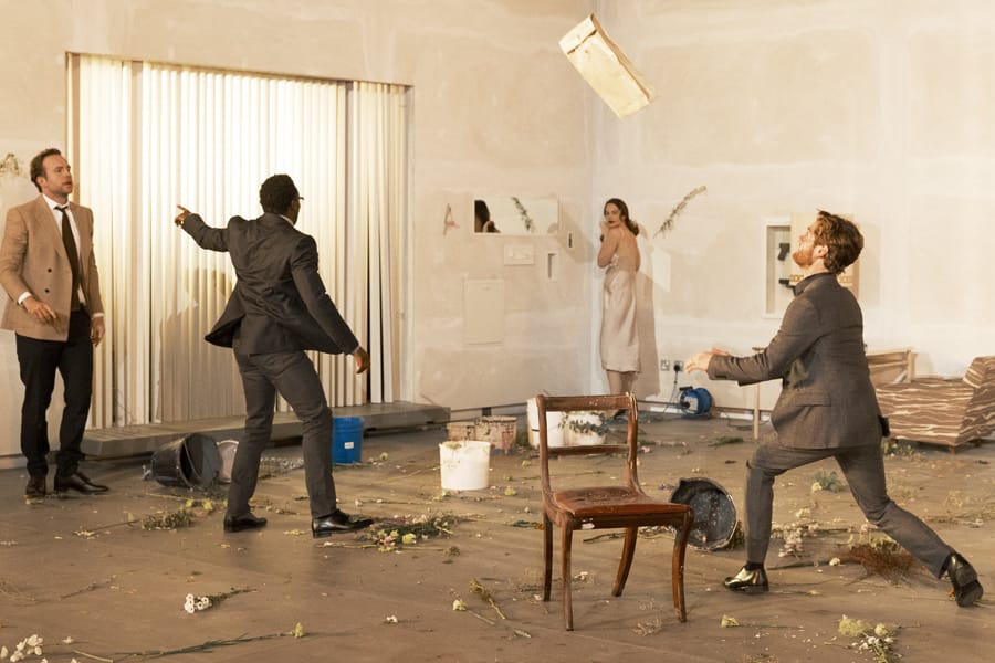 Rafe Spall,Chukwudi Iwuj, Ruth Wilson and Kyle Soller in Hedda Gabler (Photo: Jan Versweyveld)