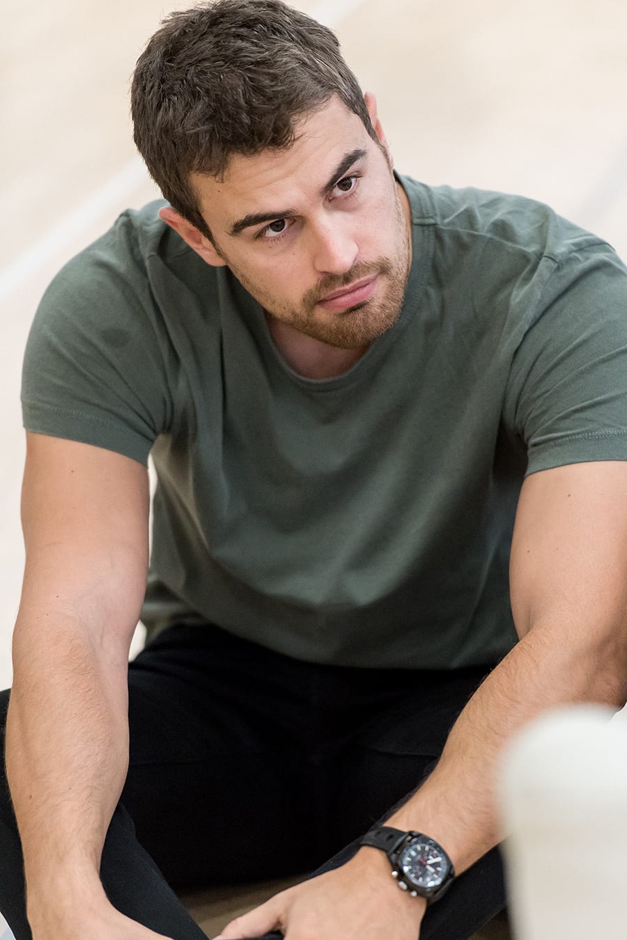 Theo James in rehearsal for Sex With Strangers at the Hampstead Theatre (Photo: Manuel Harlan)