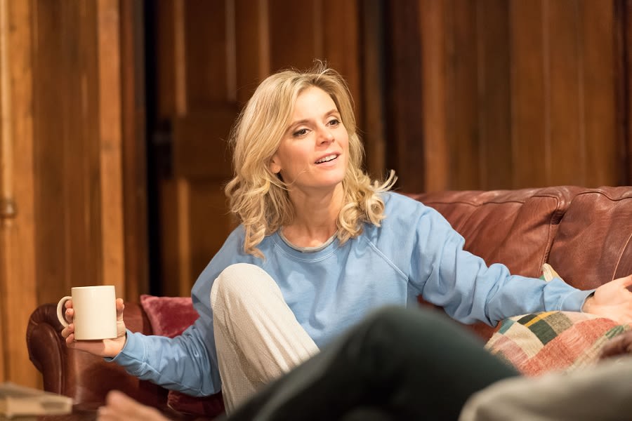 Emilia Fox (Olivia) in Sex with Strangers at Hampstead Theatre. Credit Manuel Harlan