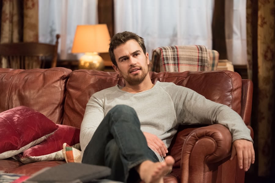 Theo James (Ethan) in Sex with Strangers at Hampstead Theatre. Credit Manuel Harlan