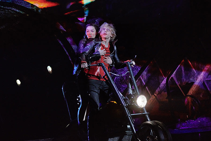 Christina Bennington as Raven and Andrew Polec as Strat in Bat Out Of Hell - The Musical (Photo: Specular)