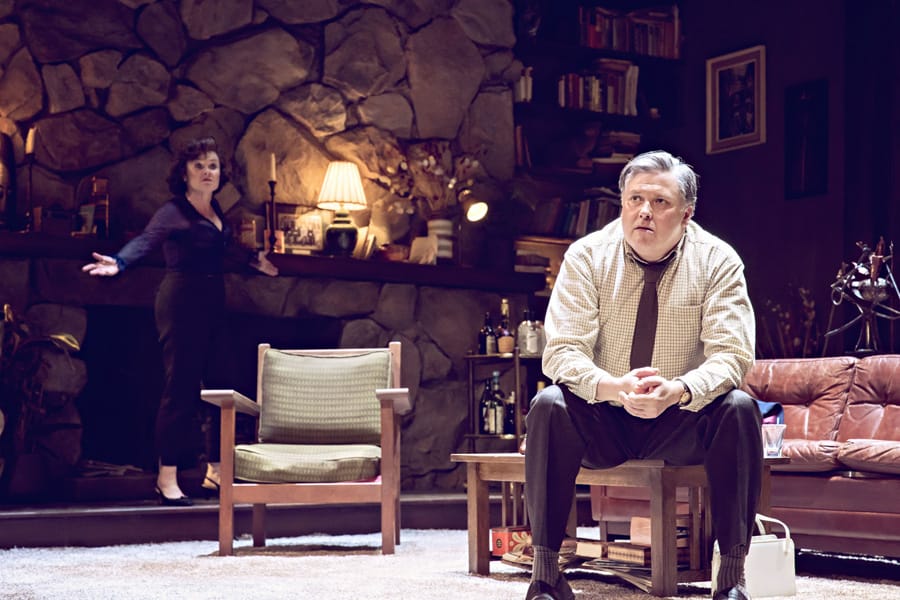 Imelda Staunton and Conleth Hill in Edward Albee's Who's Afraid Of Virginia Woolf? (Photo: Johan Persson)