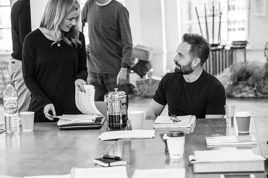 Katherine Jenkins and Alfie Boe in rehearsal for Carousel (Photo: Craig Sugden)