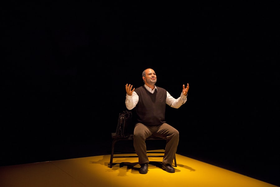 Amer Hlehel in Taha at the Young Vic (Photo: David Sandison)