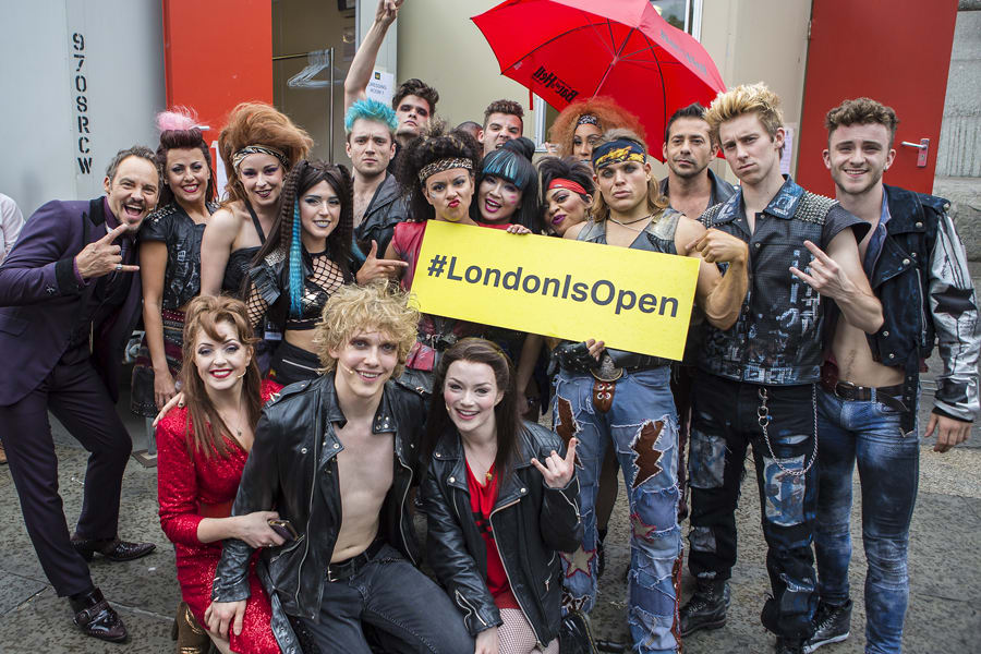 The cast of Bat Out Of Hell The Musical at West End LIVE 2017 (Photo: Pamela Raith)