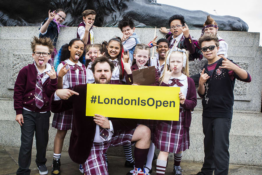 The cast of School Of Rock The Musical at West End LIVE 2017 (Photo: Pamela Raith)