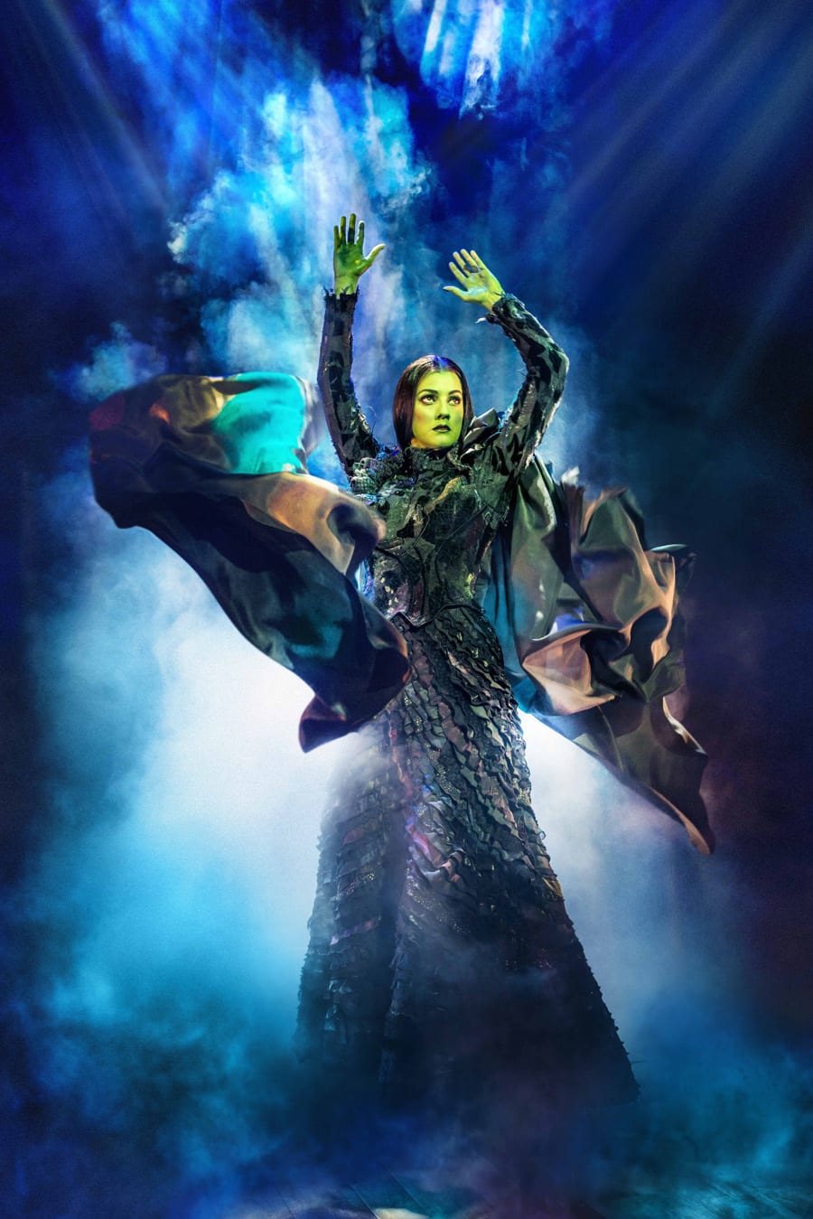 Alice Fearn (Elphaba) in Wicked at The Apollo Victoria Theatre (Photo: Matt Crockett)