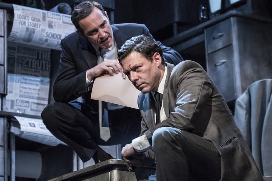 Bertie Carvel (Rupert Murdoch) and Richard Coyle (Larry Lamb) in Ink at the Almeida Theatre (Photo: Marc Brenner)