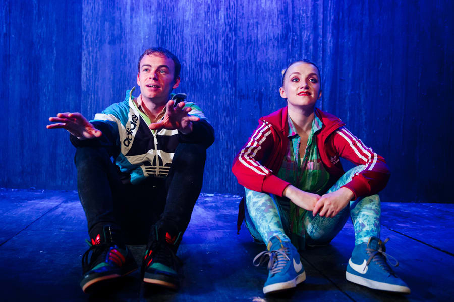 Colin Campbell and Evanna Lynch in Disco Pigs at Trafalgar Studios (Photo: Alex Brenner)