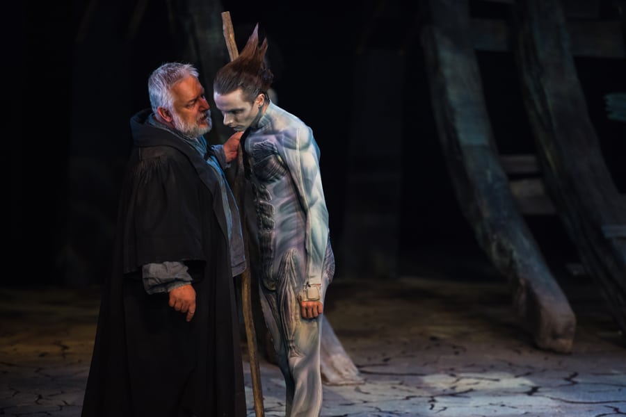 Simon Russell Beale and Mark Quartley in The Tempest at the Barbican Theatre (Photo: Topher McGrillis, RSC)