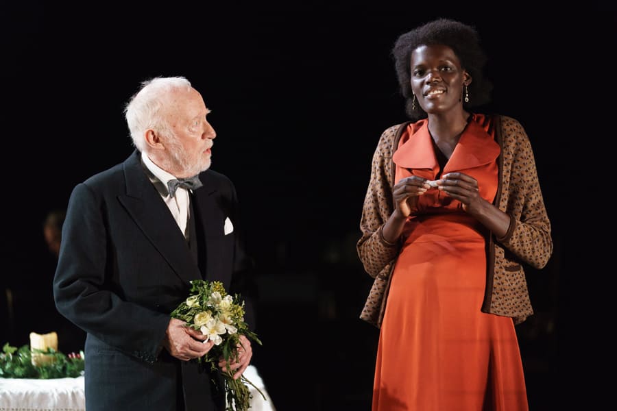 Jim Norton (Mr Perry) and Sheila Atim (Marianne Laine) in Girl From The North Country (Photo: Manual Harlan)