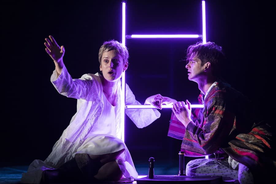 Denise Gough (Harper) and Andrew Garfield (Prior) in Angels In America - Perestroika (Photo: Helen Maybanks)